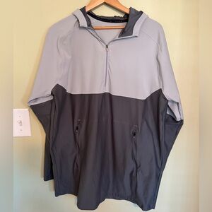 under armour threadborne gray quarter zip hood rain resistant fitted